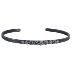 Annie Fensterstock – Thin Rock Cuff in Sapphire Mix