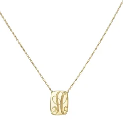Ariel Gordon - Letter A Engraved Dog tag Necklace
