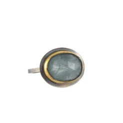 Austin Titus - Sky Blue Kyanite Medium Crescent Rim Ring