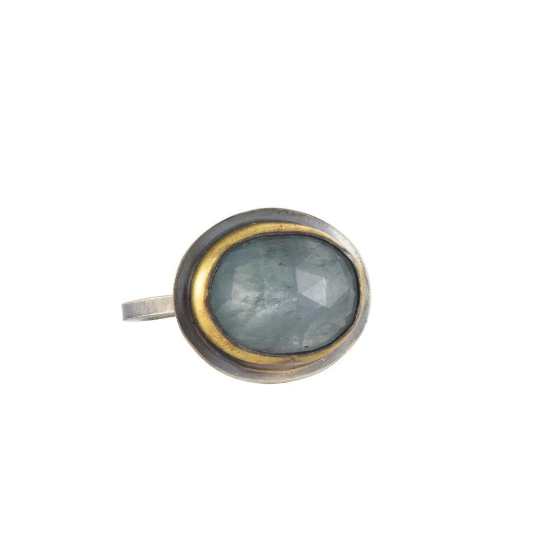 Austin Titus - Sky Blue Kyanite Medium Crescent Rim Ring