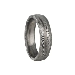 Chris Ploof - 6mm Starlight Damascus Band With Oxidized Finish
