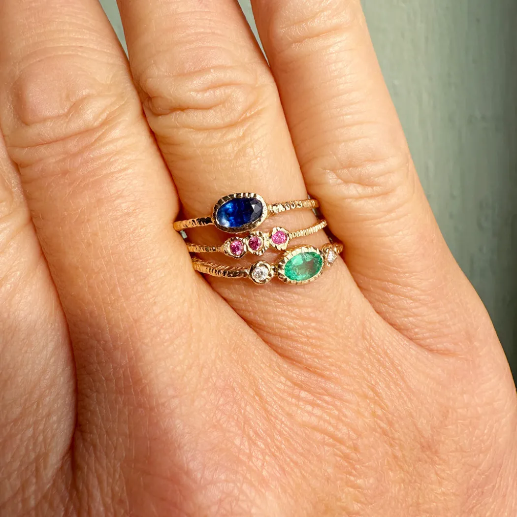 Danielle Welmond - Three Pink Sapphire Ring