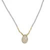 Debbie Fisher - Whiskey Quartz Pendant on Pink Seed Bead Necklace