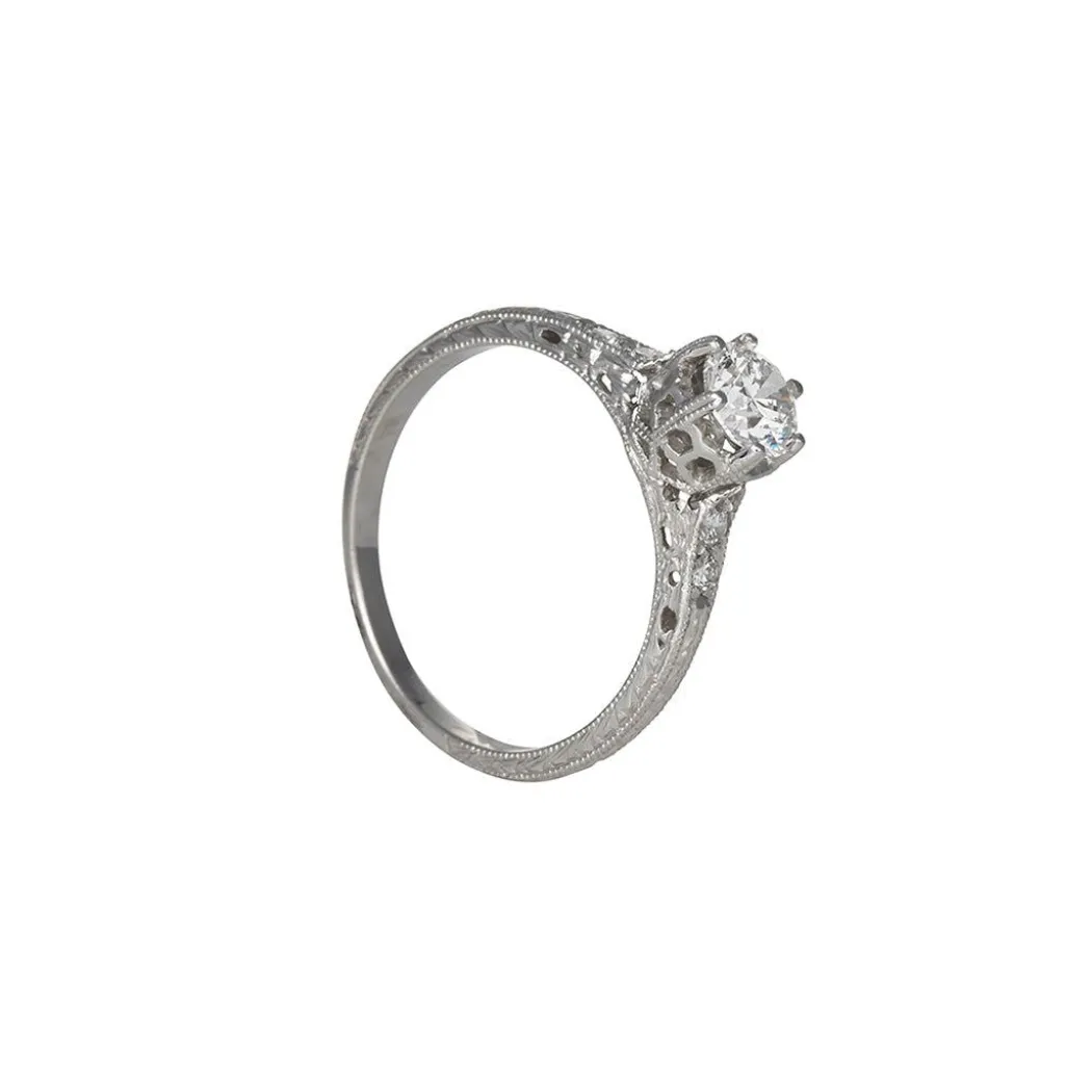 Infinity Collection - Six Prong Engraved Solitaire Band