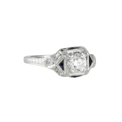Infinity Collection - Vintage Style Diamond and Sapphire Ring