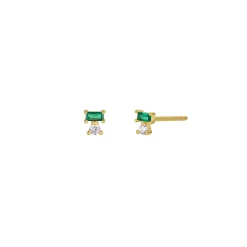 JaxKelly – Emerald Baguette + CZ Studs