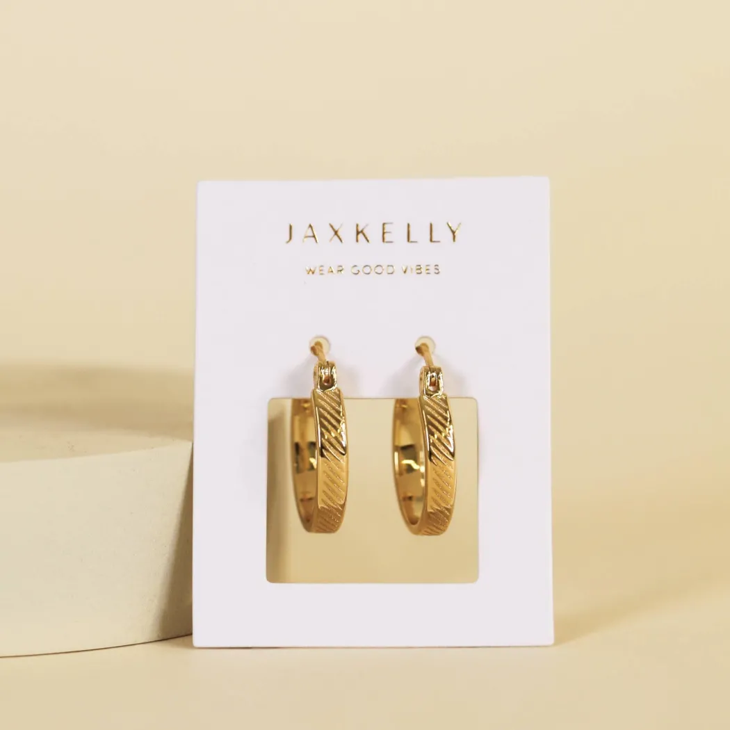 JaxKelly – Textured Diagonal Stripe Hoops