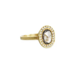 Jennifer Designs - Lux Oval Green Sapphire Diamond Halo Ring
