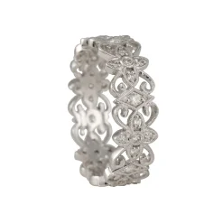 Jolie- White Diamond Curlicue Band in 18K White Gold