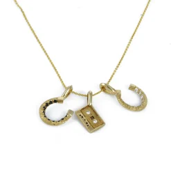 Kima – Mini Horseshoe Charm with White Diamonds
