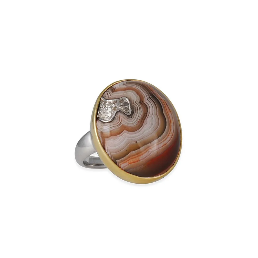 Kothari – Lace Agate and Diamond Ring