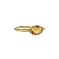 Kothari - Oval Citrine Stacking Ring