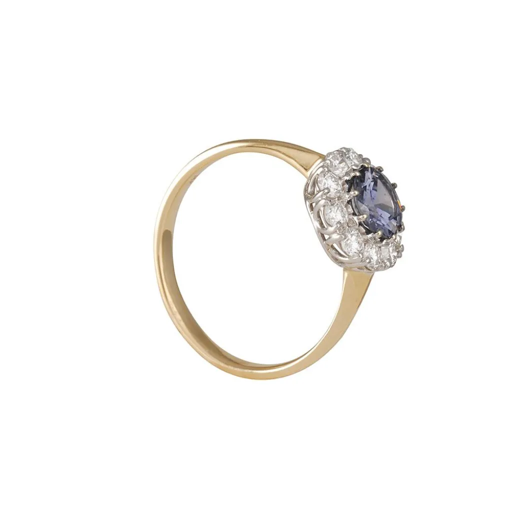 Lori Mclean - Montana Sapphire Diamond Halo Ring