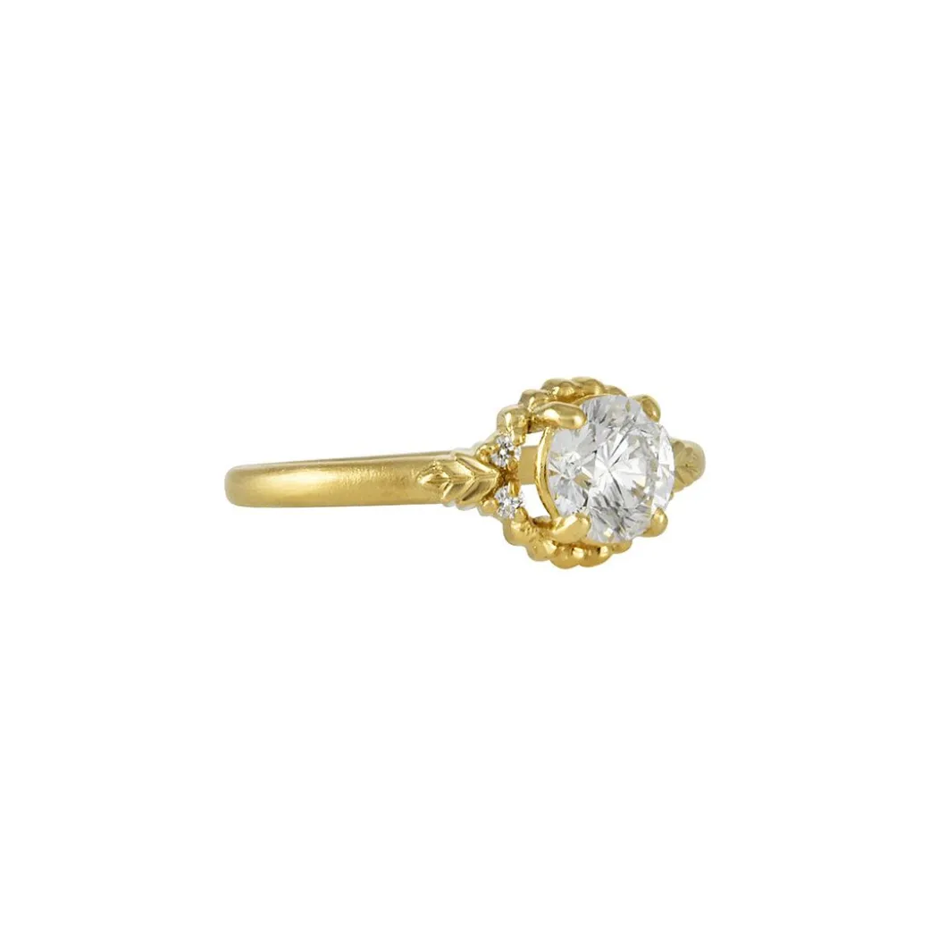 Megan Thorne - Wood Nymph Engagement Ring with Prong Set Diamond