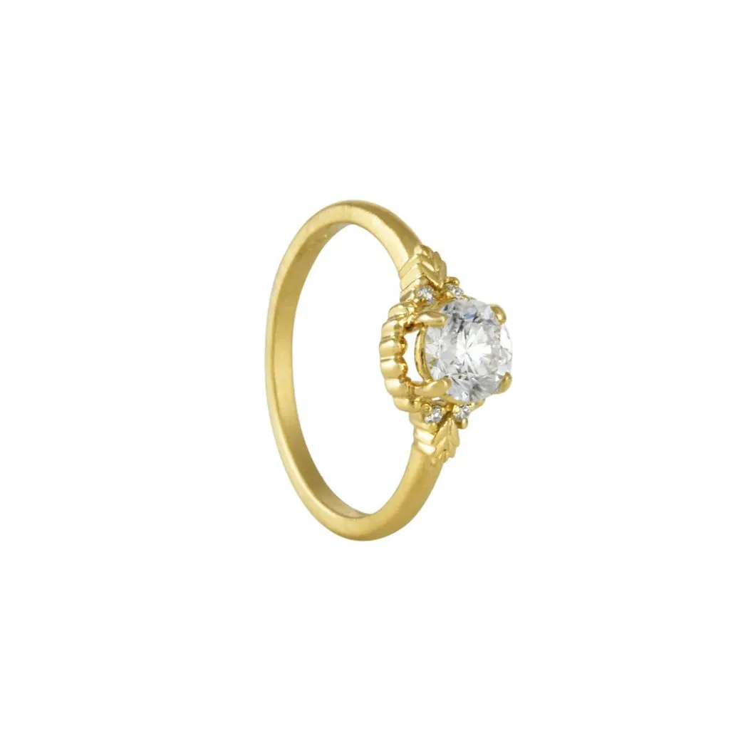 Megan Thorne - Wood Nymph Engagement Ring with Prong Set Diamond