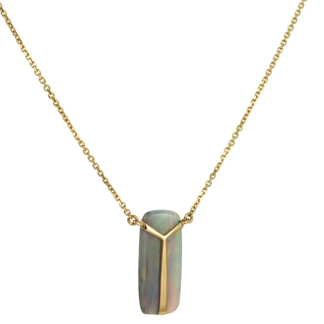 Rachel Atherley - Lucky Scarab Pendant with Lightning Ridge Opal