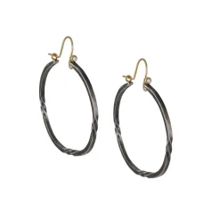 Sarah McGuire - Bias Oval Hoop with Diamond