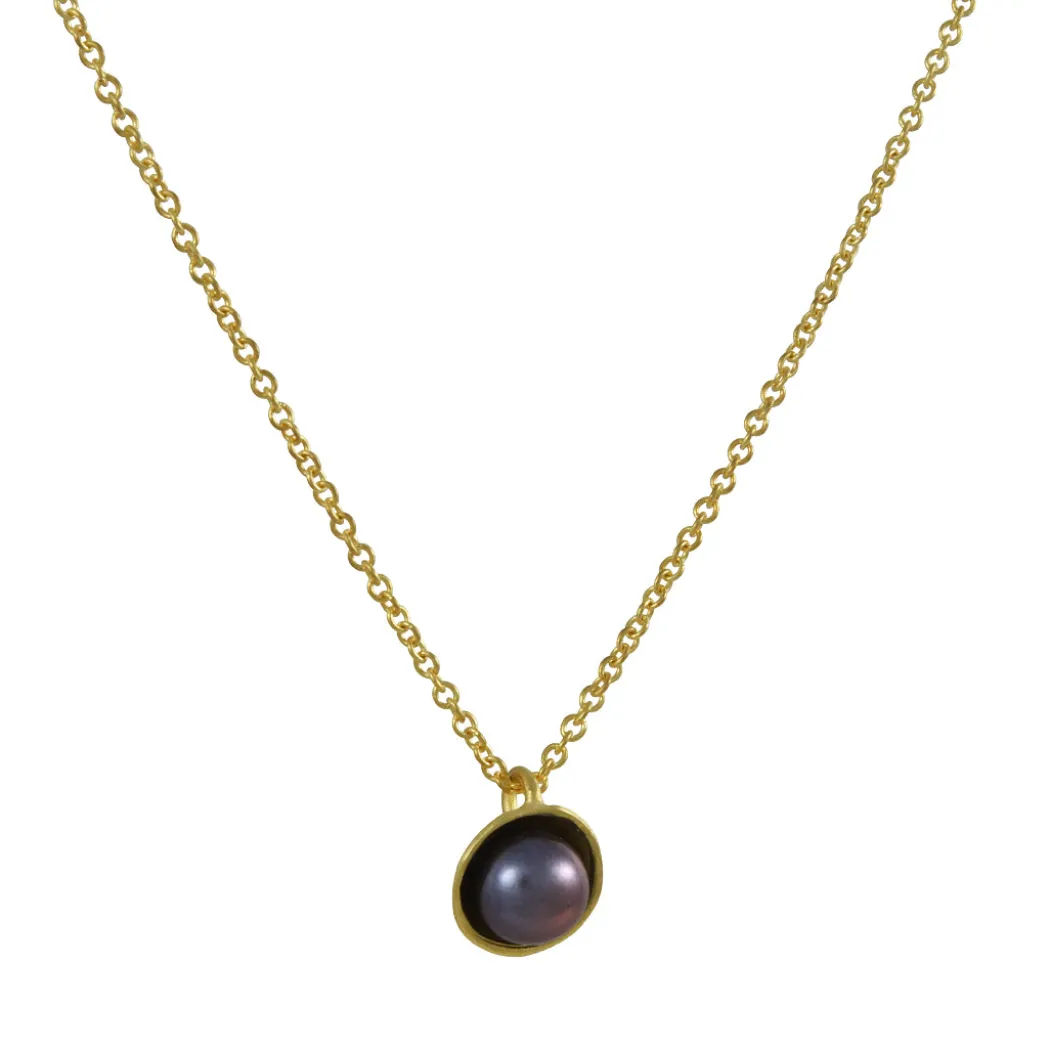Sarah Richardson - Small Dishy Pod with Peacock Pearl Necklace