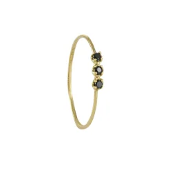 Satomi Kawakita- Three Stone Black Diamond Ring