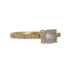 Sethi Couture - Cushion Shaped Grey Diamond Four Prong Solitaire