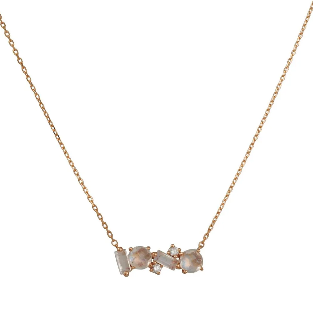 Suzanne Kalan - Mixed Bar Necklace in 14K Rose Gold