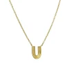 Tashi - Ridged "U" Necklace in Gold Vermeil