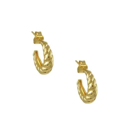 Tashi - Small Vermeil Puff Twist Hoop
