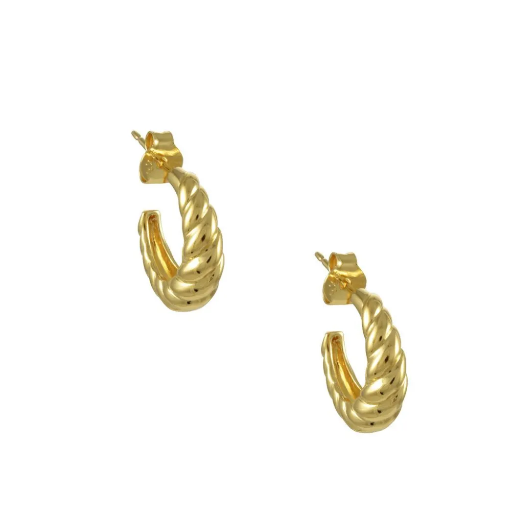 Tashi - Small Vermeil Puff Twist Hoop